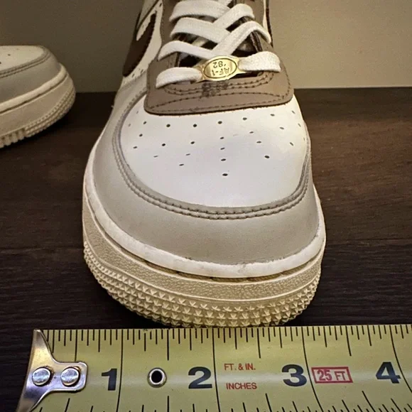 NIKE AIR FORCE 1 CACAO WOW SAIL KHAKI SNEAKERS; SIZE Youth 7 (women 8.5) - Picture 15 of 16